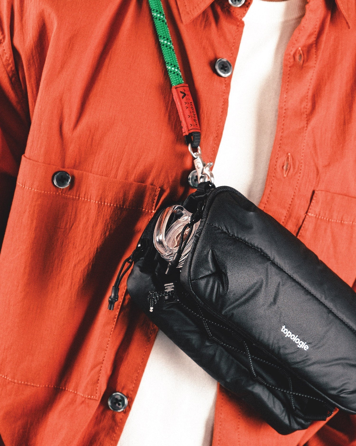 보틀 사코슈백 Bottle Sacoche / Black (Puffer) / 8.0mm 스트랩 8.0mm Rope / Black Lattice