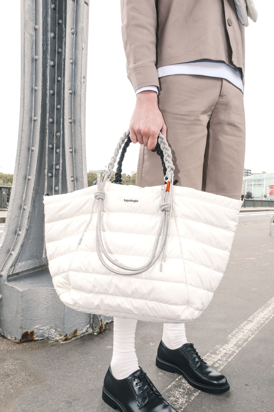 마르쉐 토트백 라지 Marche Tote Large / Marshmallow / 10mm 로프 루프 10mm Rope Loop / Moss Melange